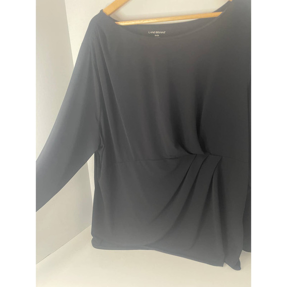 Lane Bryant Ruched Front Black Lightweight Blouse Top Women’s Size 26 - Picture 6 of 8